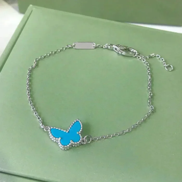 【Valerone Jewelry】BUTTERFLY TURQUOISE BUTTERFLY BRACELET SILVER - Image 2