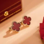 【Valeron Jewelry】CLOVER MEDIUM 1 MOTIFS CARNELIAN  EARRINGS - Image 3