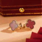 【Valeron Jewelry】CLOVER MEDIUM 1 MOTIFS CARNELIAN  EARRINGS - Image 6