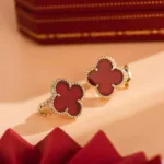 【Valeron Jewelry】CLOVER MEDIUM 1 MOTIFS CARNELIAN  EARRINGS - Image 9