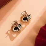 【Valeron Jewelry】CLOVER MEDIUM 1 MOTIFS  ONYX STUD EARRINGS - Image 11