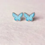 【Valeron Jewelry】BUTTERFLY TURQUOISE EARRINGS SILVER