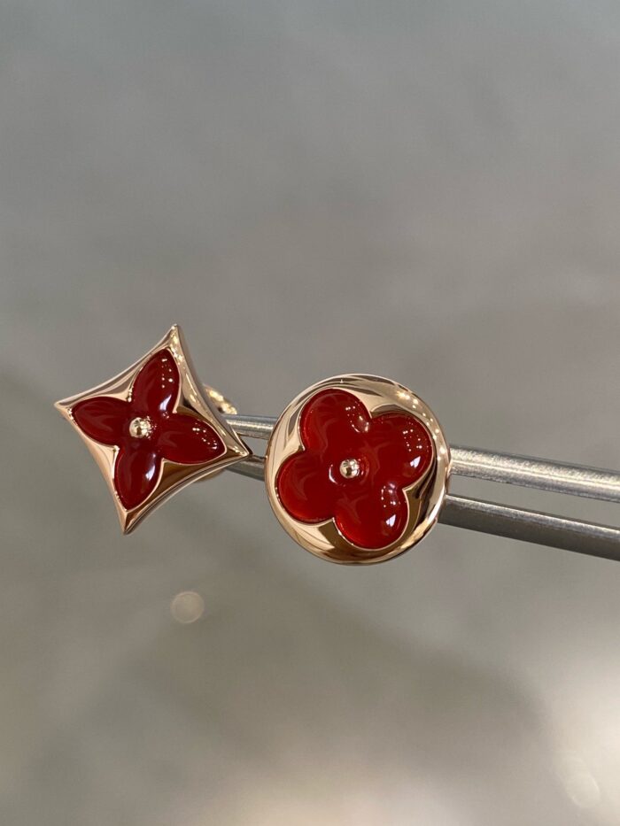 【Valeron Jewelry】STAR AND SUN PINK GOLD CARNELIAN STUD EARRINGS - Image 3