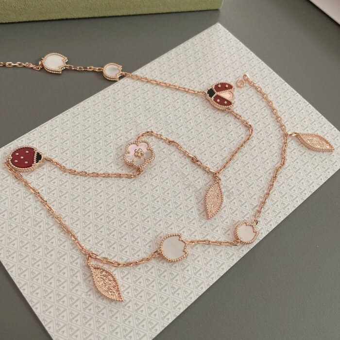 【Valleron Jewelry】LUCKY SPRING 15 MOTIFS ROSE GOLD NECKLACE - Image 6