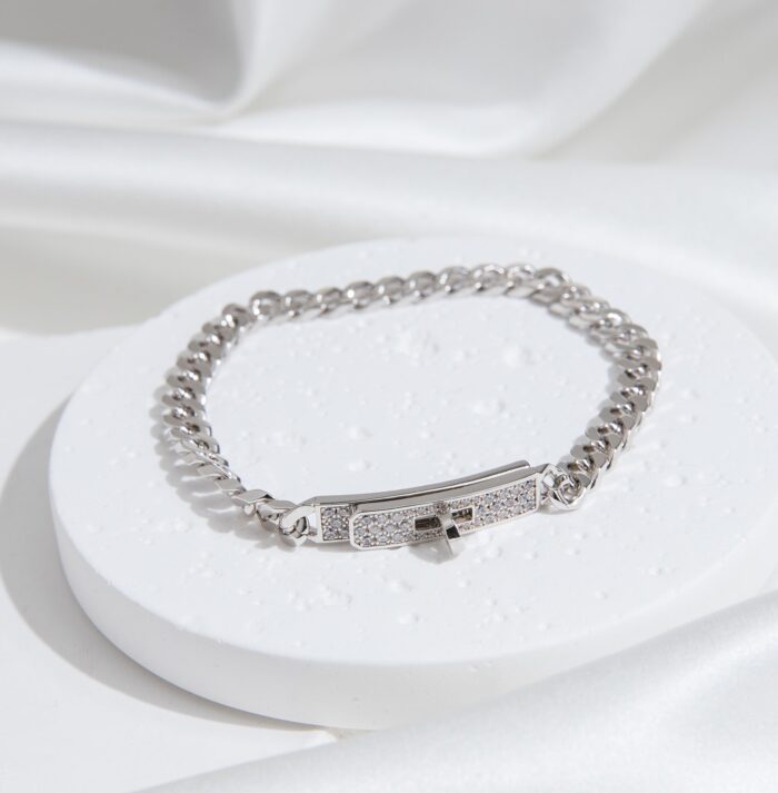 【Valeron Jewelry】KELLY CHAIN SILVER DIAMOND BRACELET - Image 1