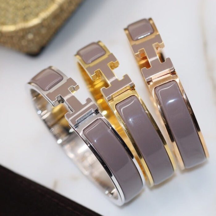 【Valeron Jewelry】H BRACELET 12MM BROWN - Image 1