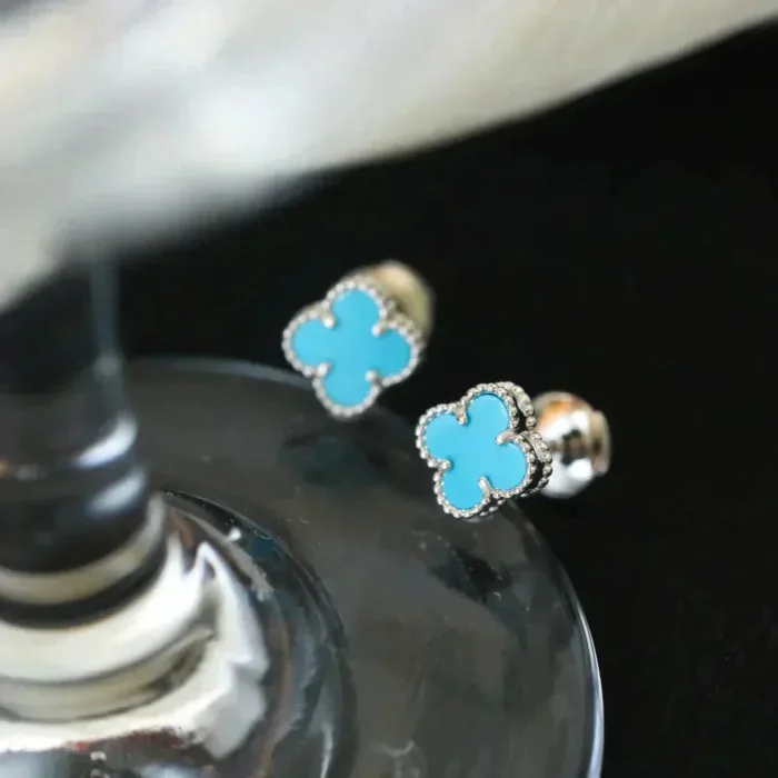 【Valeron Jewelry】CLOVER MINI 9.5MM ONYX STUD EARRINGS SILVER - Image 4