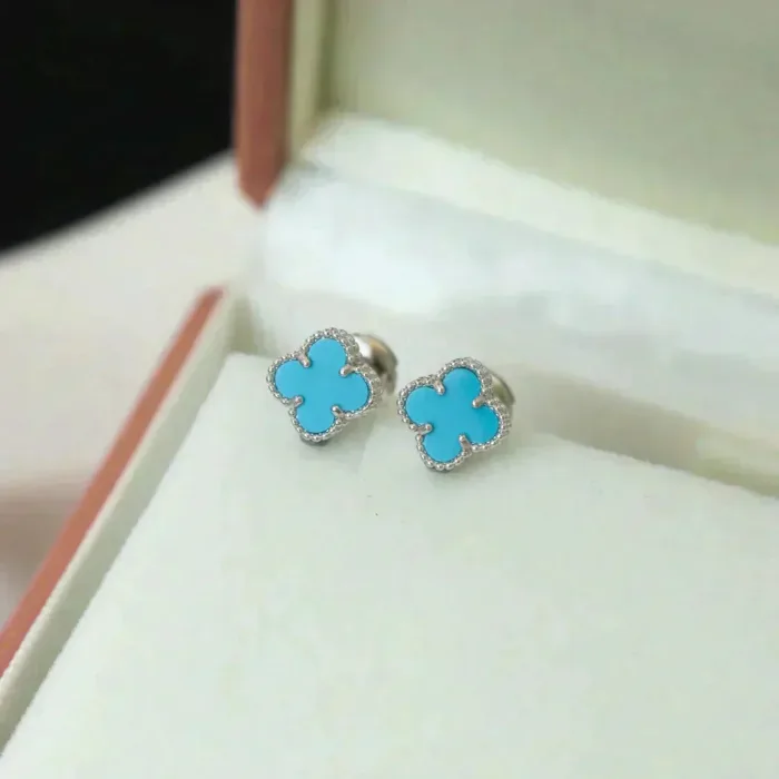 【Valeron Jewelry】CLOVER MINI 9.5MM ONYX STUD EARRINGS SILVER - Image 6