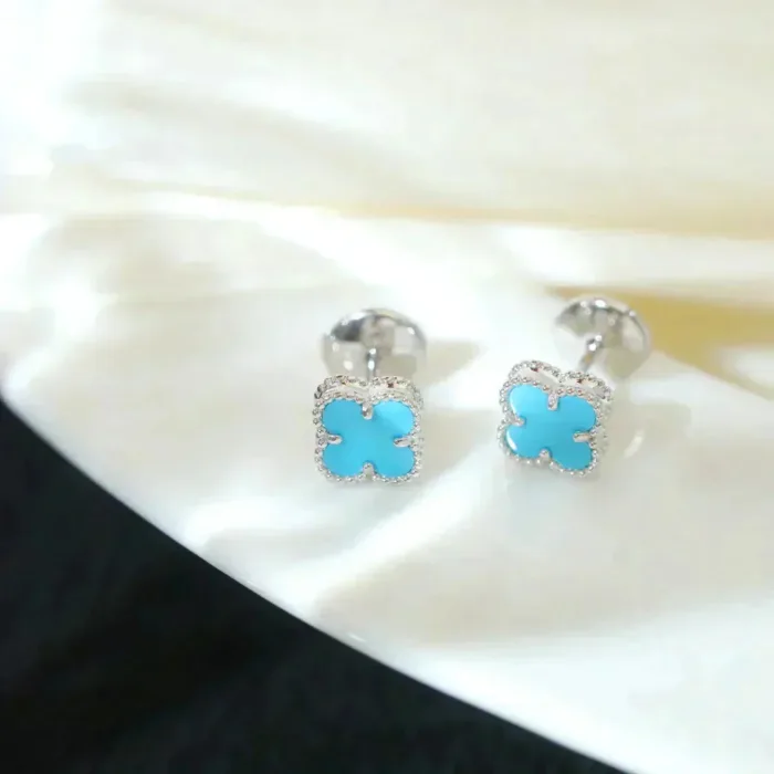 【Valeron Jewelry】CLOVER MINI 9.5MM ONYX STUD EARRINGS SILVER - Image 2