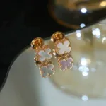 【Valeron Jewelry】CLOVER MINI 9.5MM WHITE MOP EARRINGS - Image 2