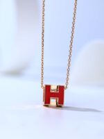 【Valleron Jewelry】H CAGE PINK GOLD NECKLACE - Image 3