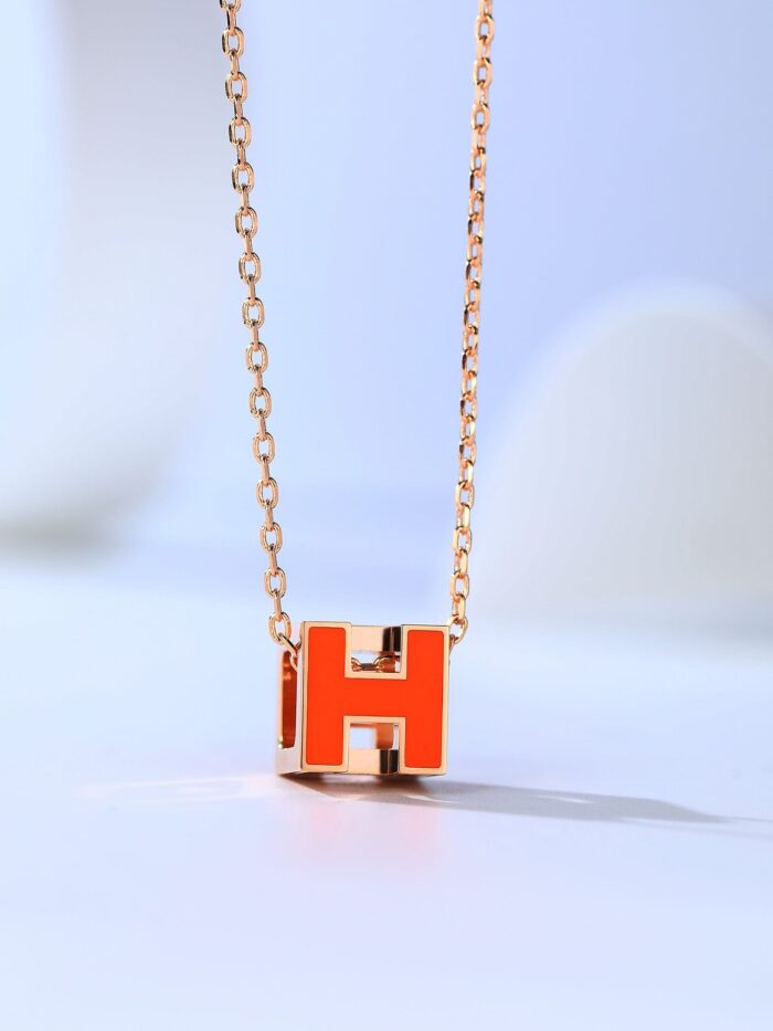 【Valleron Jewelry】H CAGE PINK GOLD NECKLACE - Image 4