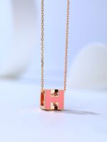 【Valleron Jewelry】H CAGE PINK GOLD NECKLACE - Image 5