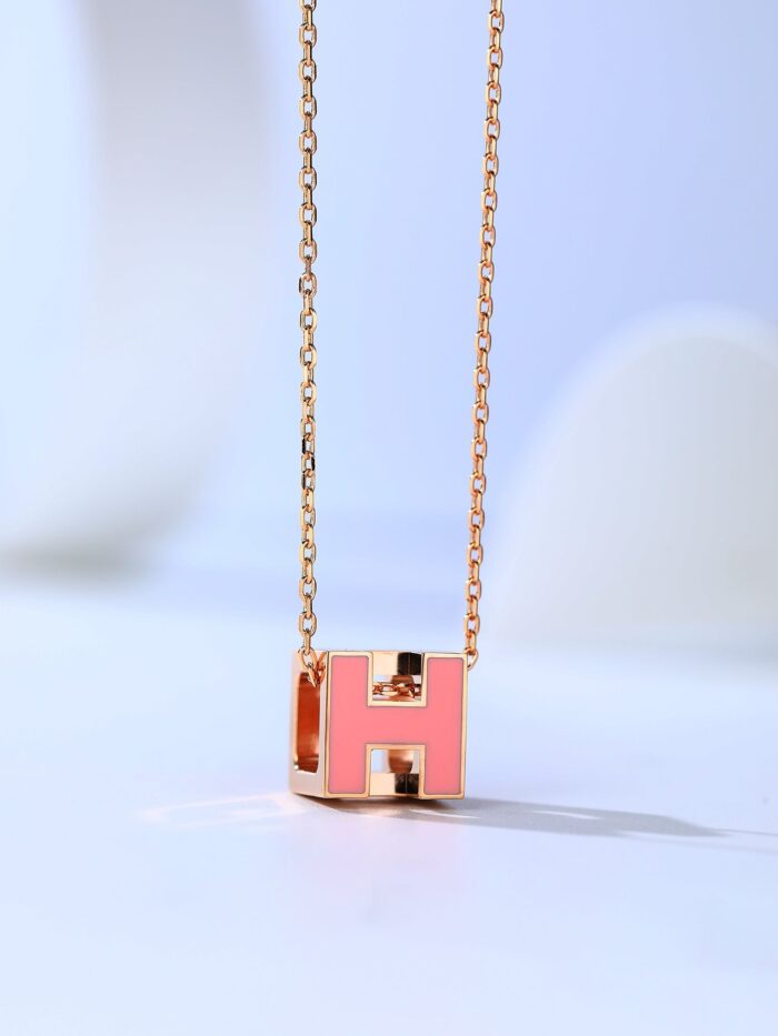 【Valleron Jewelry】H CAGE PINK GOLD NECKLACE - Image 5