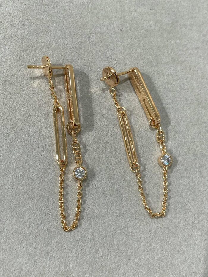 【Valeron Jewelry】CHAINE CHAOS DIAMOND DROP EARRINGS - Image 4