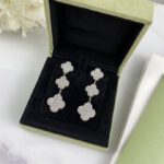【Valeron Jewelry】CLOVER 3 MOTIF DIAMOND SILVER DROP EARRINGS - Image 2