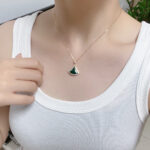 【Valerone Jewelry】DREAM MALACHITE DIAMOND PAVED PINK GOLD NECKLACE - Image 8
