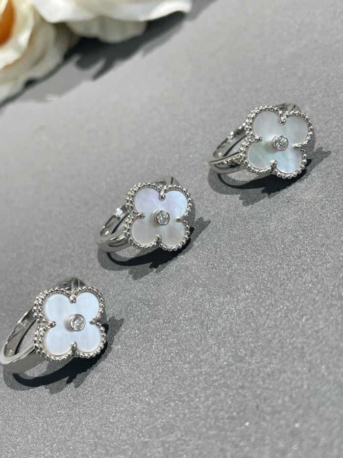 【Valeron Jewelry】CLOVER SILVER MOP DIAMOND RING - Image 4
