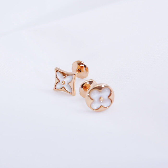 【Valeron Jewelry】STAR AND SUN PINK GOLD MOP STUD EARRINGS - Image 2