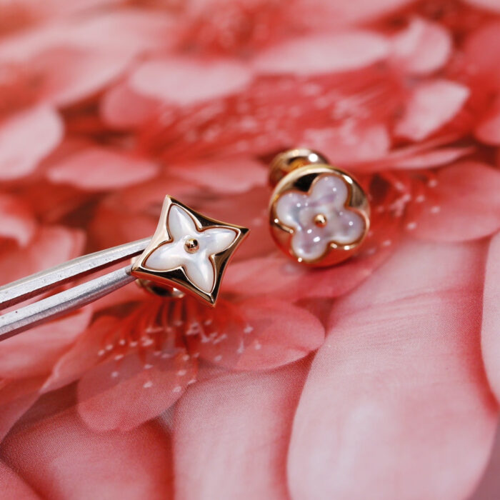 【Valeron Jewelry】STAR AND SUN PINK GOLD MOP STUD EARRINGS - Image 6