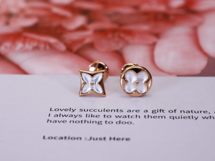 【Valeron Jewelry】STAR AND SUN PINK GOLD MOP STUD EARRINGS - Image 8
