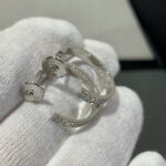 【Valeron Jewelry】LOVE DIAMOND SILVER HOOP EARRINGS - Image 6