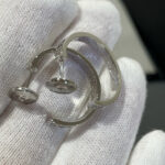 【Valeron Jewelry】LOVE DIAMOND SILVER HOOP EARRINGS - Image 7