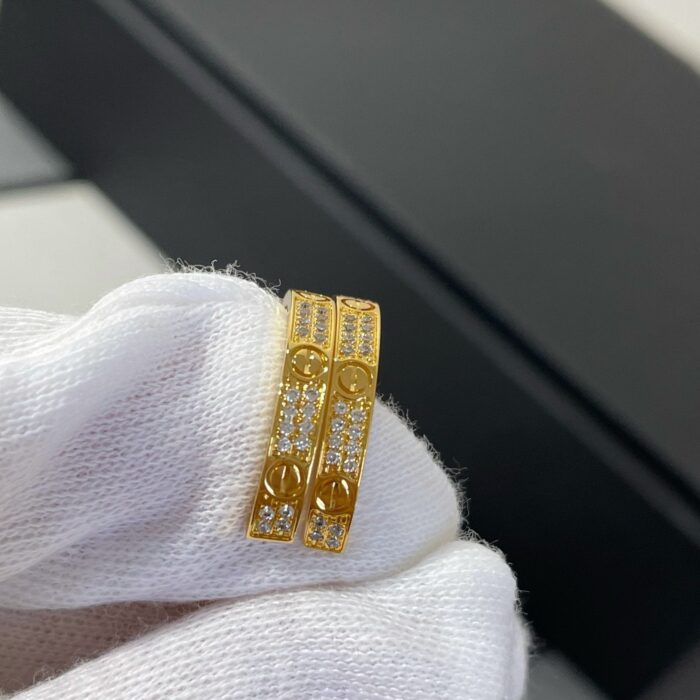 【Valeron Jewelry】LOVE DIAMOND GOLD HOOP EARRINGS - Image 3