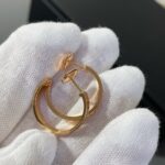 【Valeron Jewelry】LOVE DIAMOND PINK GOLD HOOP EARRINGS - Image 4