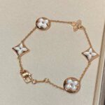 【Valeron Jewelry】STAR AND SUN 5 MOTIF MOP PINK GOLD BRACELET
