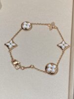 【Valeron Jewelry】STAR AND SUN 5 MOTIF MOP PINK GOLD BRACELET - Image 3