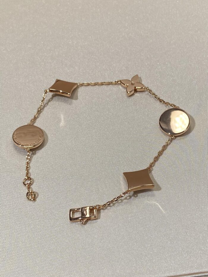 【Valeron Jewelry】STAR AND SUN 5 MOTIF MOP PINK GOLD BRACELET - Image 6