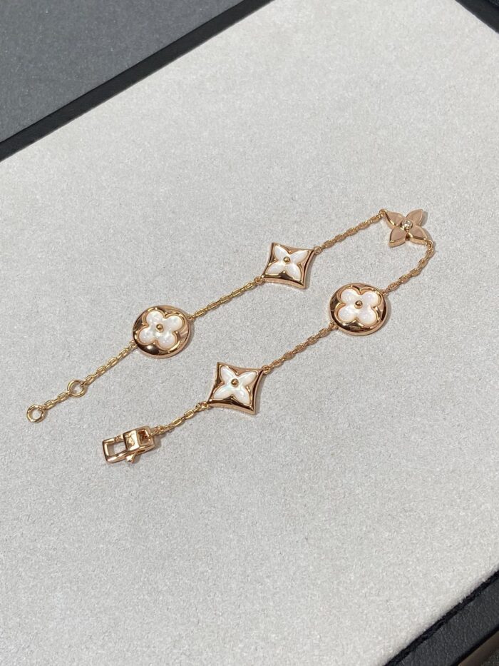 【Valeron Jewelry】STAR AND SUN 5 MOTIF MOP PINK GOLD BRACELET - Image 8
