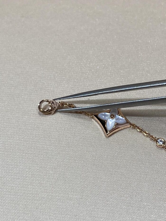 【Valeron Jewelry】STAR 4 MOTIF MOP DIAMOND PINK GOLD BRACELET - Image 5
