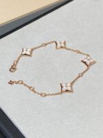 【Valeron Jewelry】STAR 4 MOTIF MOP DIAMOND PINK GOLD BRACELET - Image 7