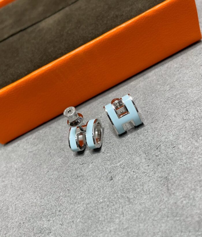 【Valeron Jewelry】POP H SKY BLUE STUD EARRINGS - Image 7
