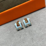【Valeron Jewelry】POP H SKY BLUE STUD EARRINGS