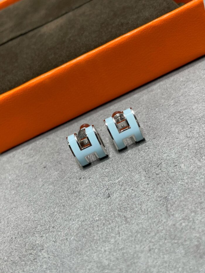 【Valeron Jewelry】POP H SKY BLUE STUD EARRINGS - Image 8