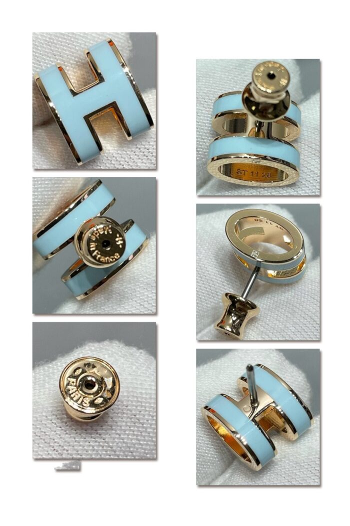 【Valeron Jewelry】POP H SKY BLUE STUD EARRINGS - Image 9