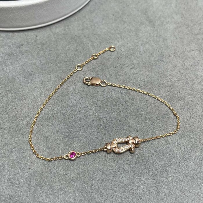 【Valeron Jewelry】FORCE 10 DIAMOND CHAIN LINK PINK GOLD BRACELET - Image 1
