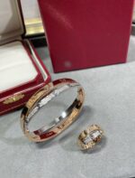 【Valeron Jewelry】LOVE PINK GOLD SILVER DIAMOND DOUBLE RING - Image 5