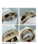 【Valeron Jewelry】LOVE PINK GOLD SILVER DIAMOND DOUBLE RING - Image 7