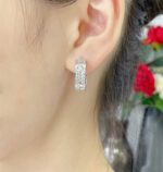 【Valeron Jewelry】LOVE 5.5MM DIAMOND PAVED EARRINGS - Image 2