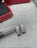 【Valeron Jewelry】LOVE 5.5MM DIAMOND PAVED EARRINGS - Image 9