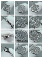 【Valeron Jewelry】CLOVER 6 MOTIF DIAMOND PAVED NECKLACE - Image 3