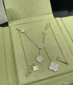 【Valeron Jewelry】CLOVER 6 MOTIF DIAMOND PAVED NECKLACE - Image 7