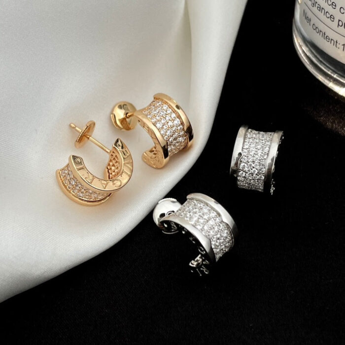 【Valeron Jewelry】ZERO 1 DIAMOND PAVED EARRINGS - Image 1