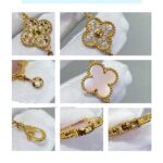 【Valleron Jewelry】CLOVER 5 MOTIF DIAMOND PINK MOP PINK GOLD BRACELET - Image 4