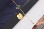 【Valleron Jewelry】STAR AND SUN 4 MOTIF PINK GOLD MALACHITE BRACELET - Image 2