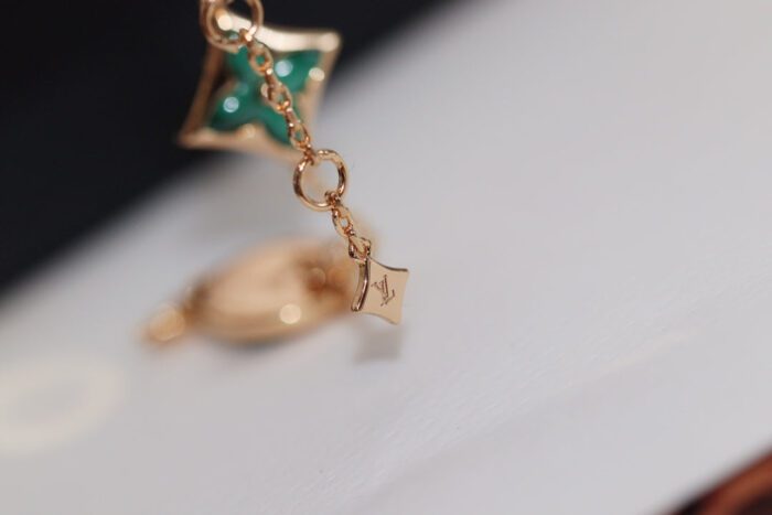 【Valleron Jewelry】STAR AND SUN 4 MOTIF PINK GOLD MALACHITE BRACELET - Image 3